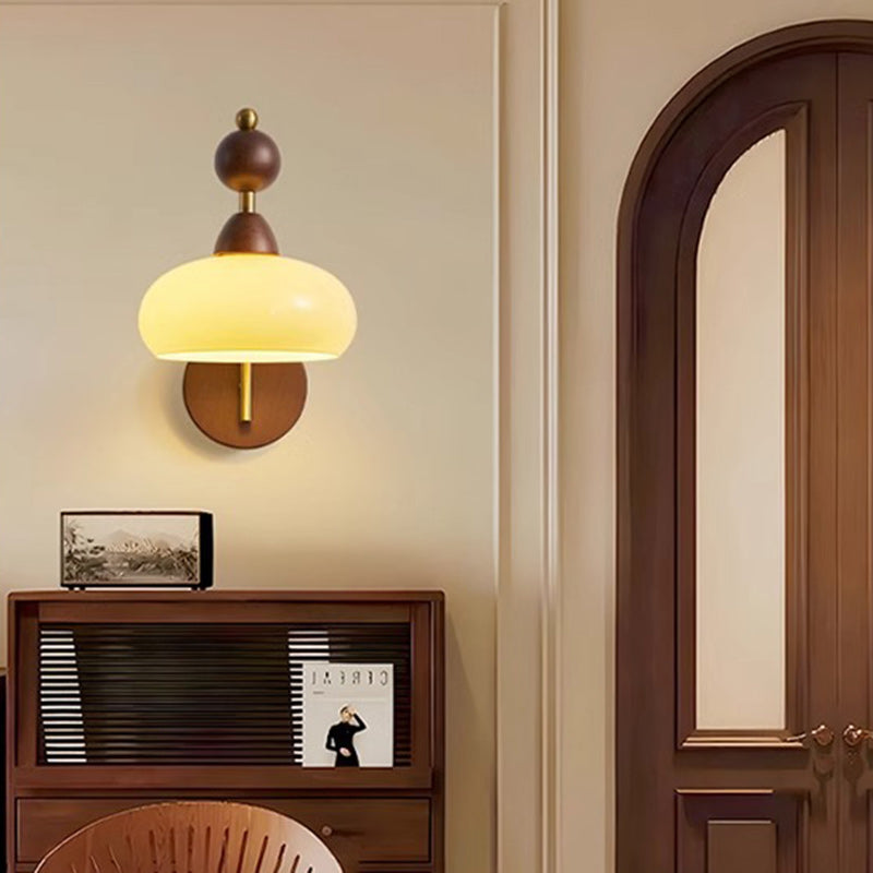 Round Glass Lampshade Ash Wall Lamp
