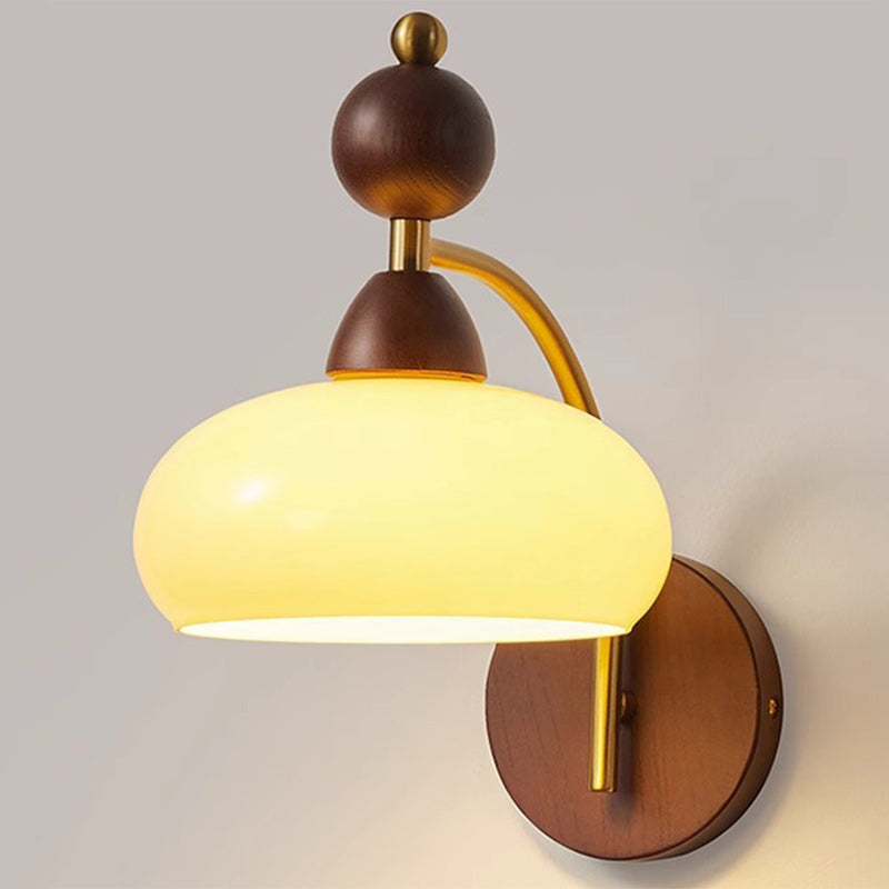 Round Glass Lampshade Ash Wall Lamp