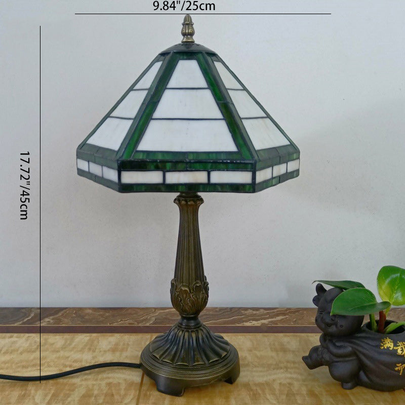 Resin Conical Glass Lampshade Table Lamp