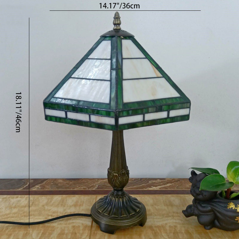 Resin Conical Glass Lampshade Table Lamp