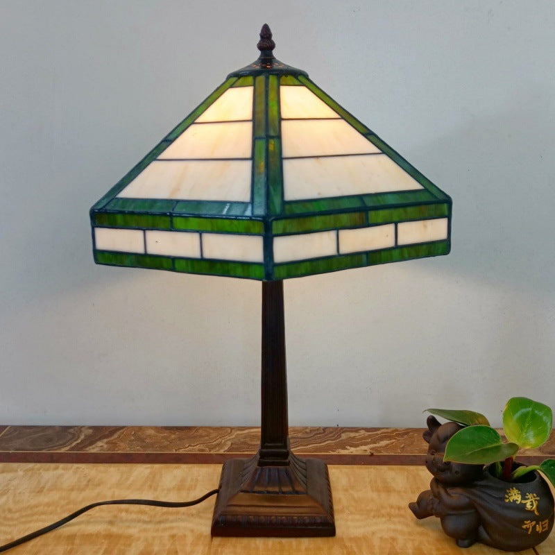 Resin Conical Glass Lampshade Table Lamp