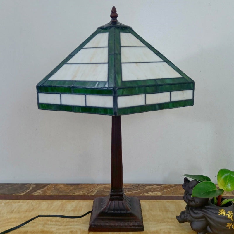 Resin Conical Glass Lampshade Table Lamp