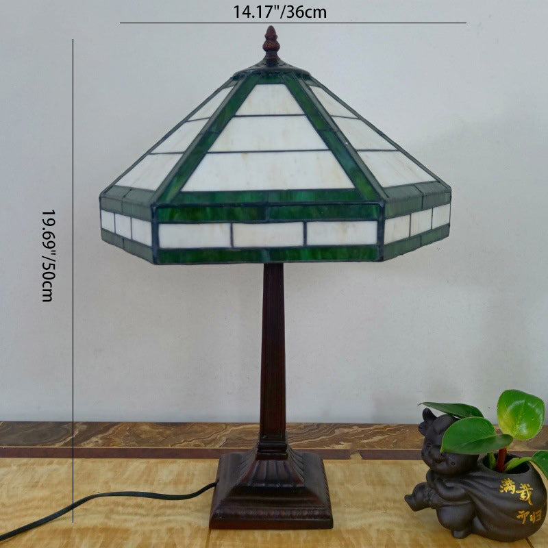 Resin Conical Glass Lampshade Table Lamp