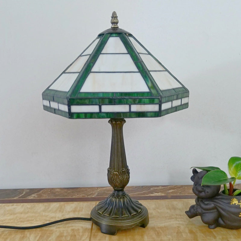 Resin Conical Glass Lampshade Table Lamp