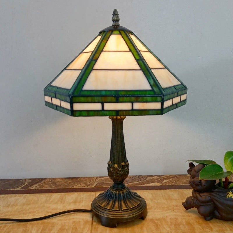 Resin Conical Glass Lampshade Table Lamp