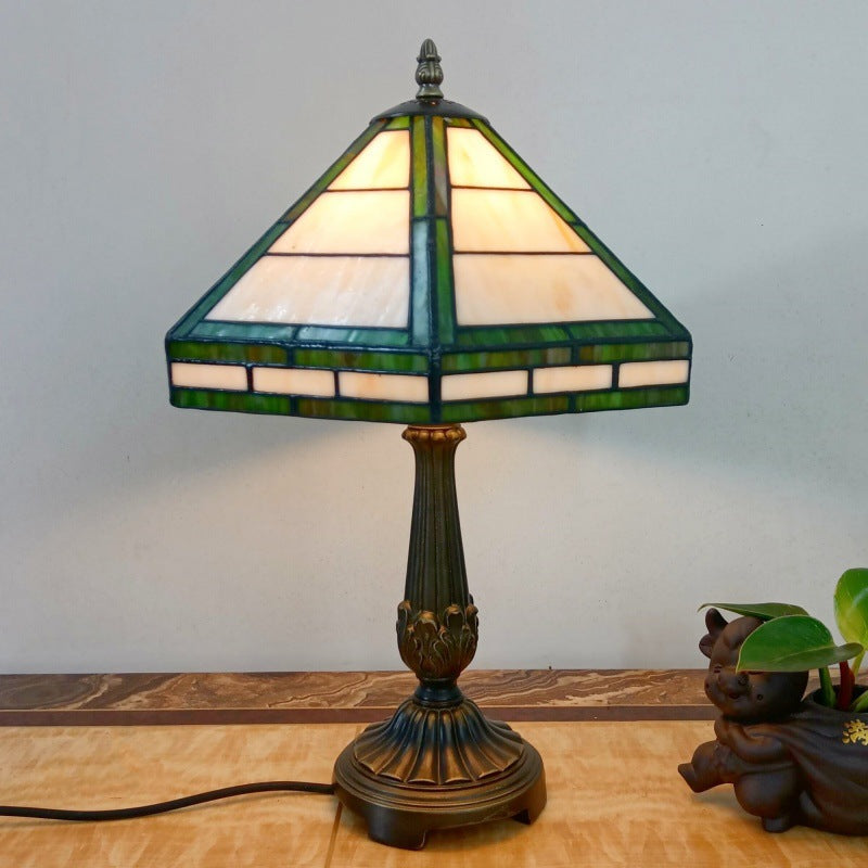 Resin Conical Glass Lampshade Table Lamp