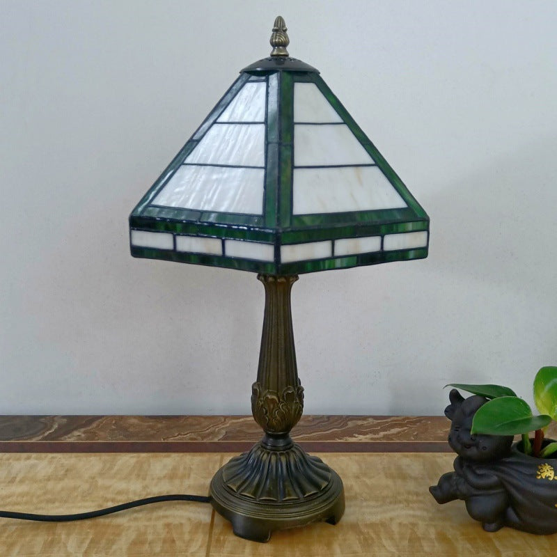 Resin Conical Glass Lampshade Table Lamp