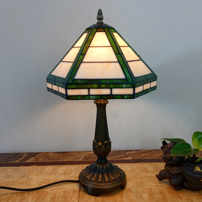 Resin Conical Glass Lampshade Table Lamp