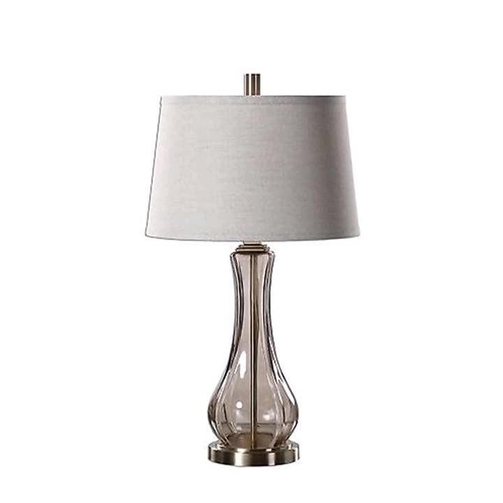 Glass Fabric Lampshade Living Table Lamp