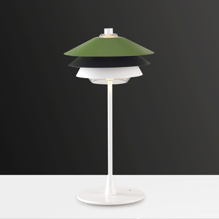 Aluminum Glass Lampshade Living Table Lamp