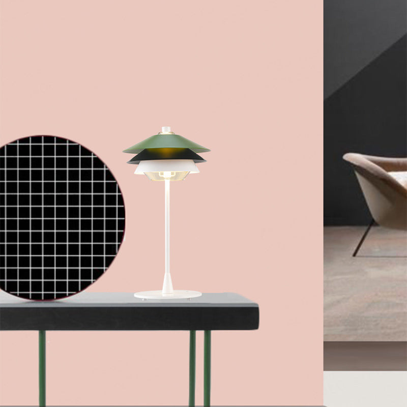 Aluminum Glass Lampshade Living Table Lamp