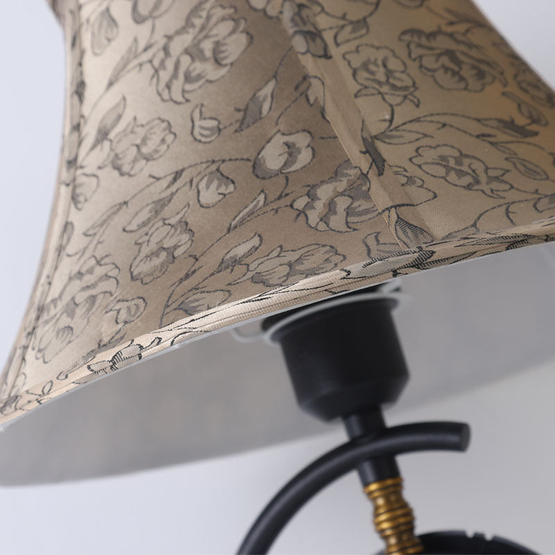 Clock Pattern Fabric Lampshade Table Lamp