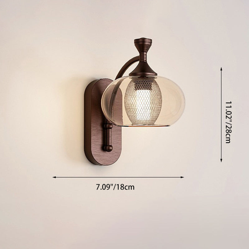 Glass Lampshade Aluminum Hardware Wall Lamp