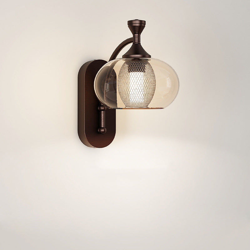 Glass Lampshade Aluminum Hardware Wall Lamp