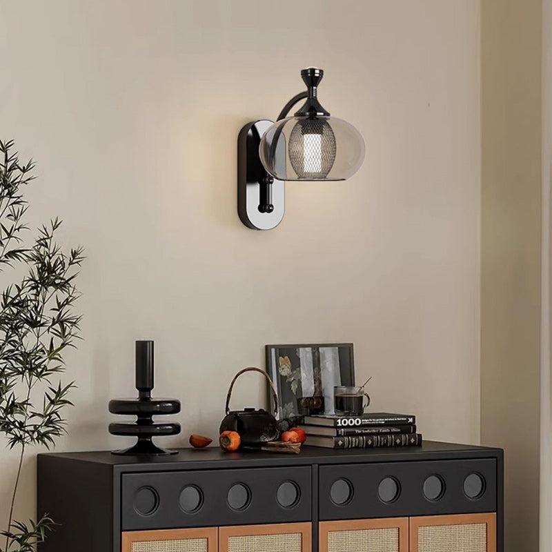 Glass Lampshade Aluminum Hardware Wall Lamp