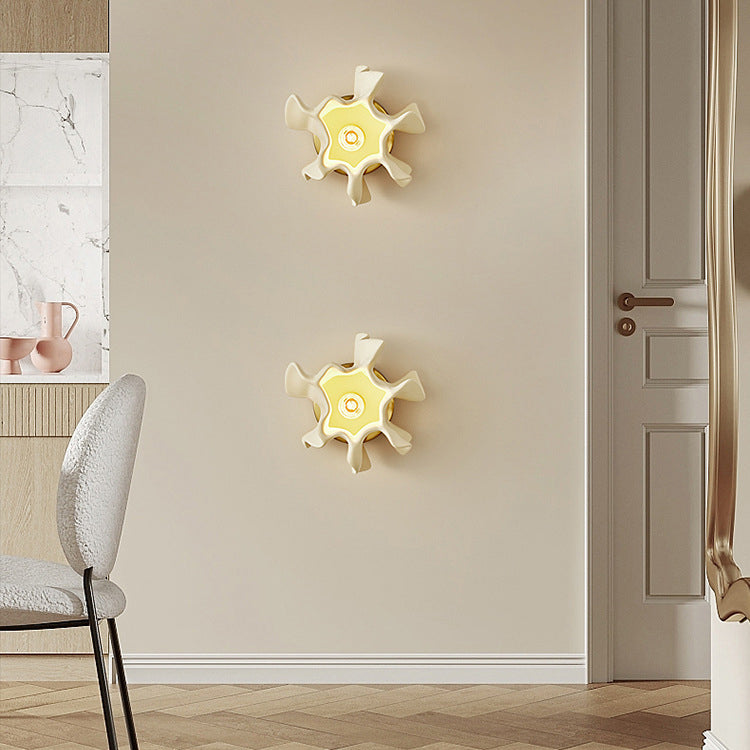 Cream Irregular Petal Iron Wall Lamp