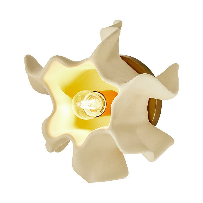 Cream Irregular Petal Iron Wall Lamp