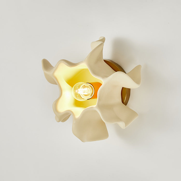 Cream Irregular Petal Iron Wall Lamp