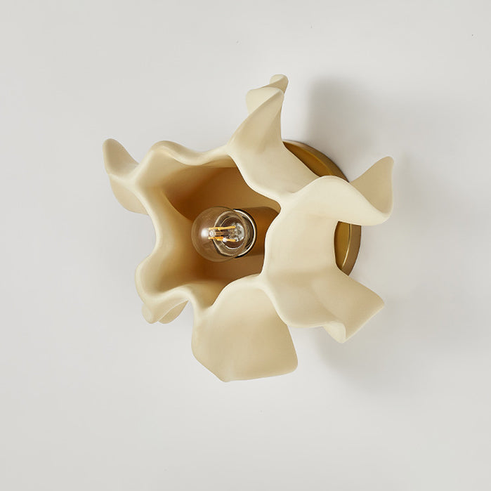 Cream Irregular Petal Iron Wall Lamp