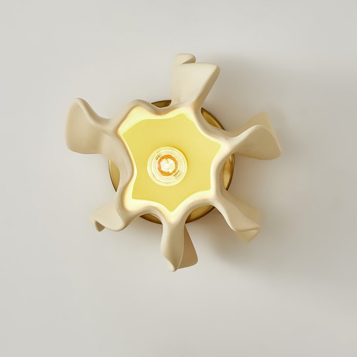 Cream Irregular Petal Iron Wall Lamp