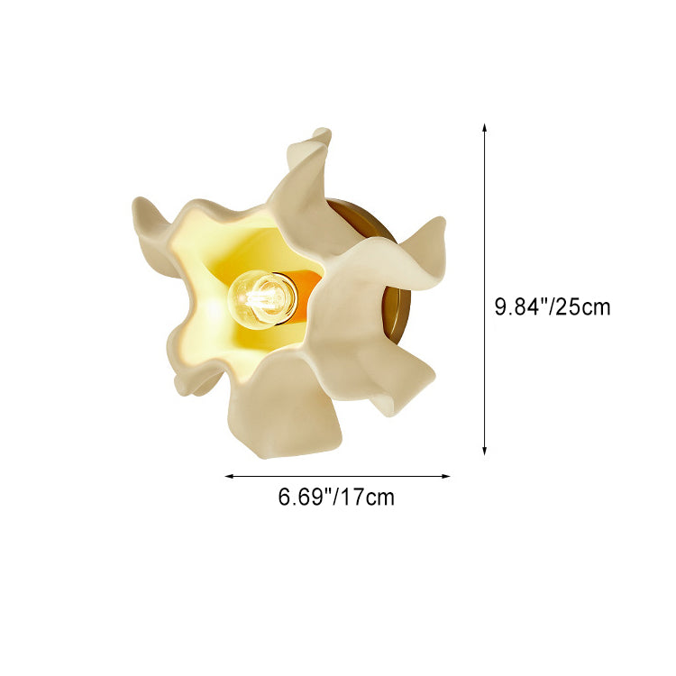 Cream Irregular Petal Iron Wall Lamp