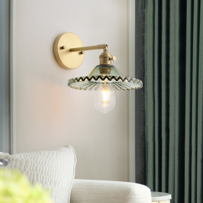 Transparent Hat Shape Glass Wall Lamp
