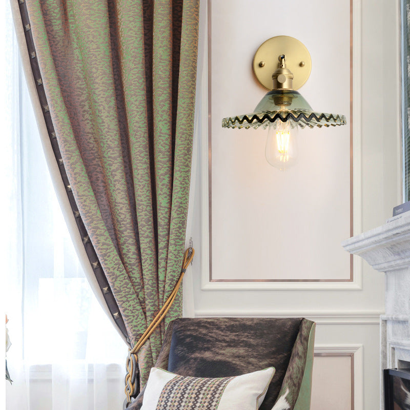 Transparent Hat Shape Glass Wall Lamp