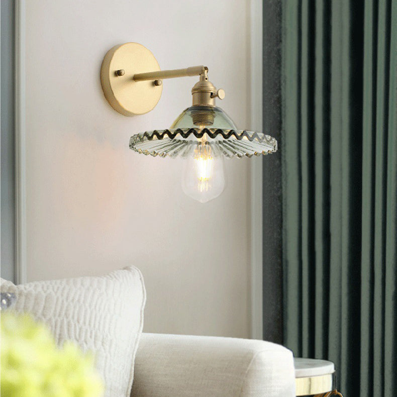 Transparent Hat Shape Glass Wall Lamp