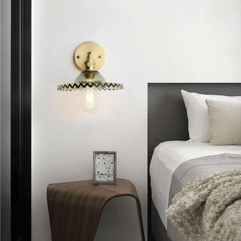 Transparent Hat Shape Glass Wall Lamp
