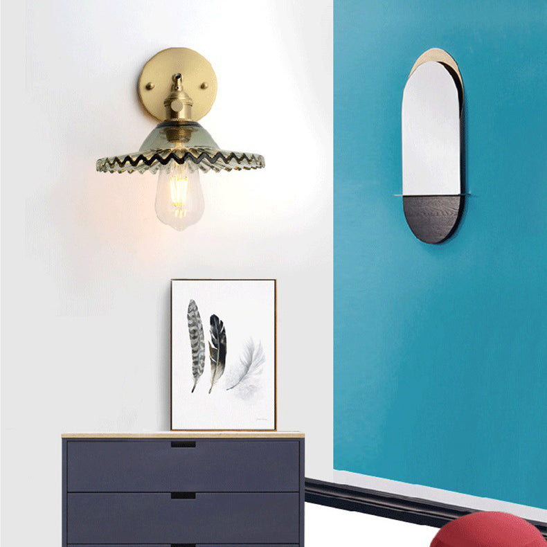 Transparent Hat Shape Glass Wall Lamp