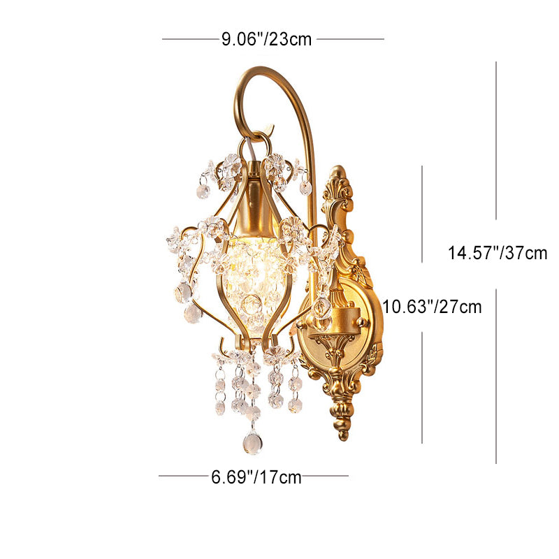 Crystal Iron Lampshade Living Wall Lamp