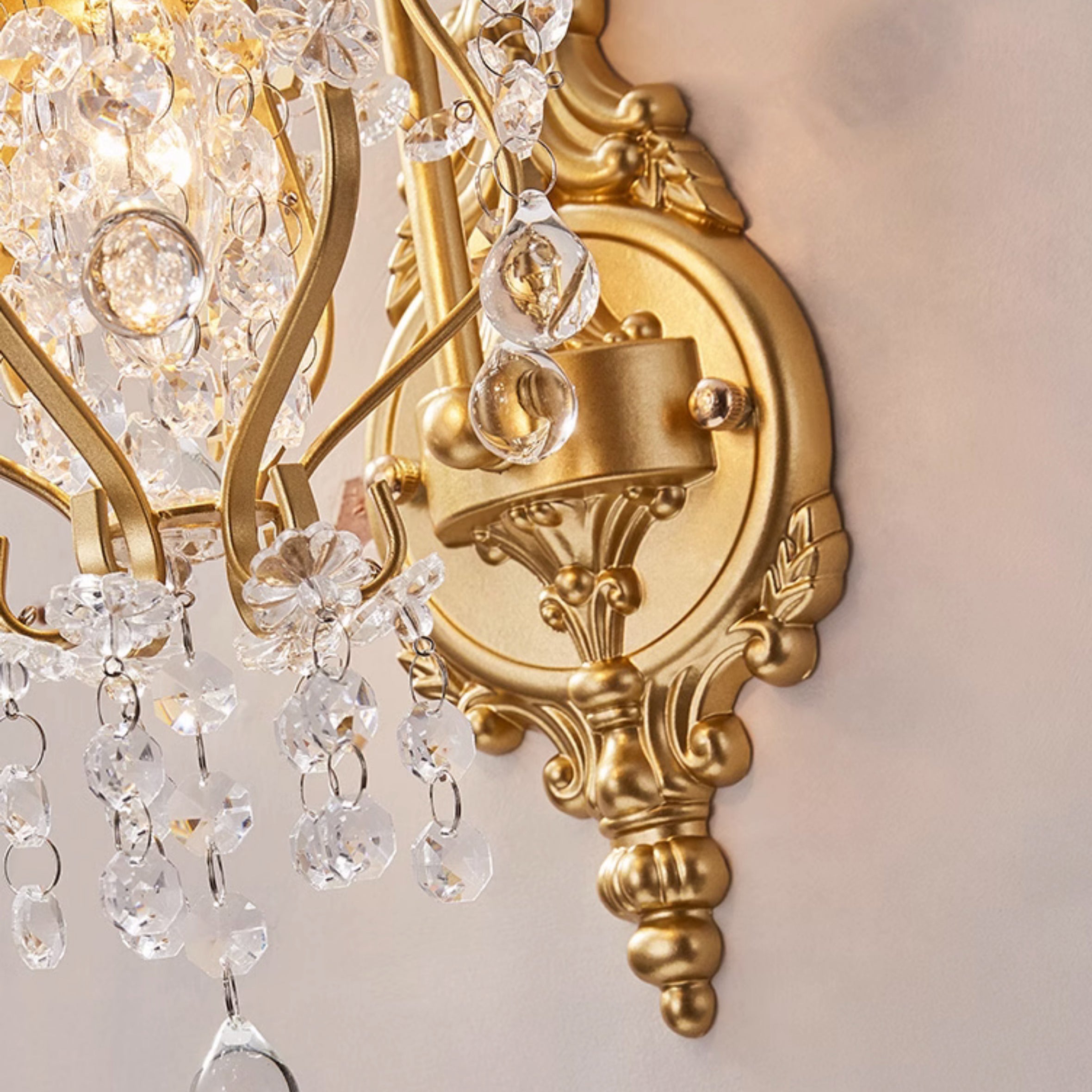 Crystal Iron Lampshade Living Wall Lamp