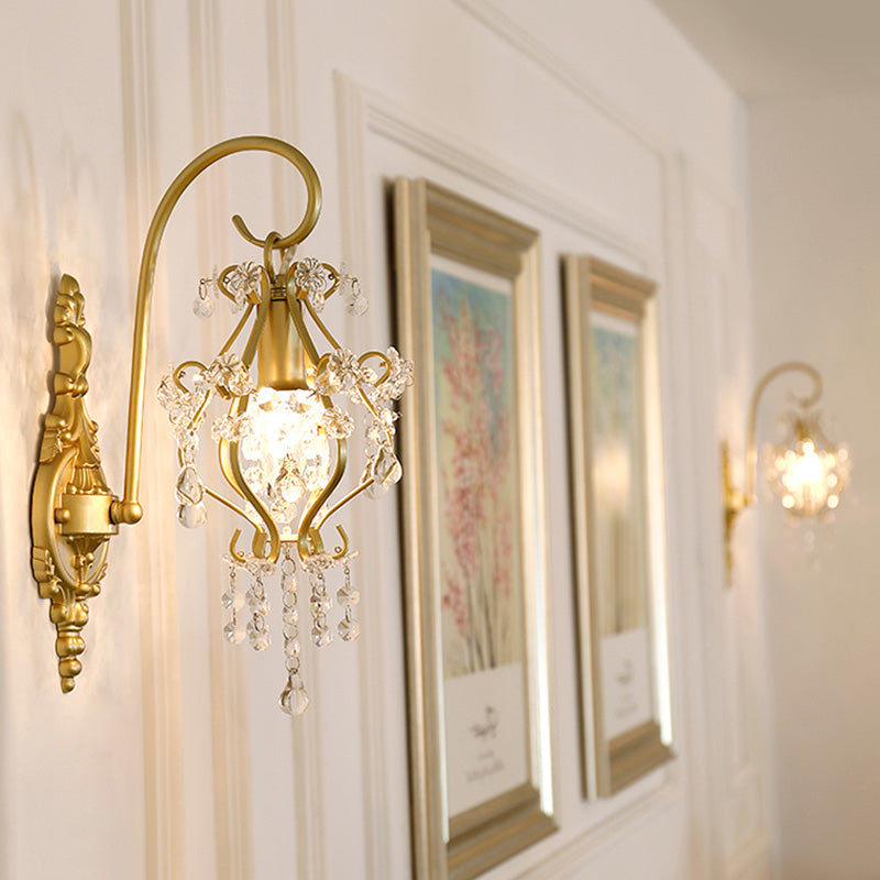 Crystal Iron Lampshade Living Wall Lamp