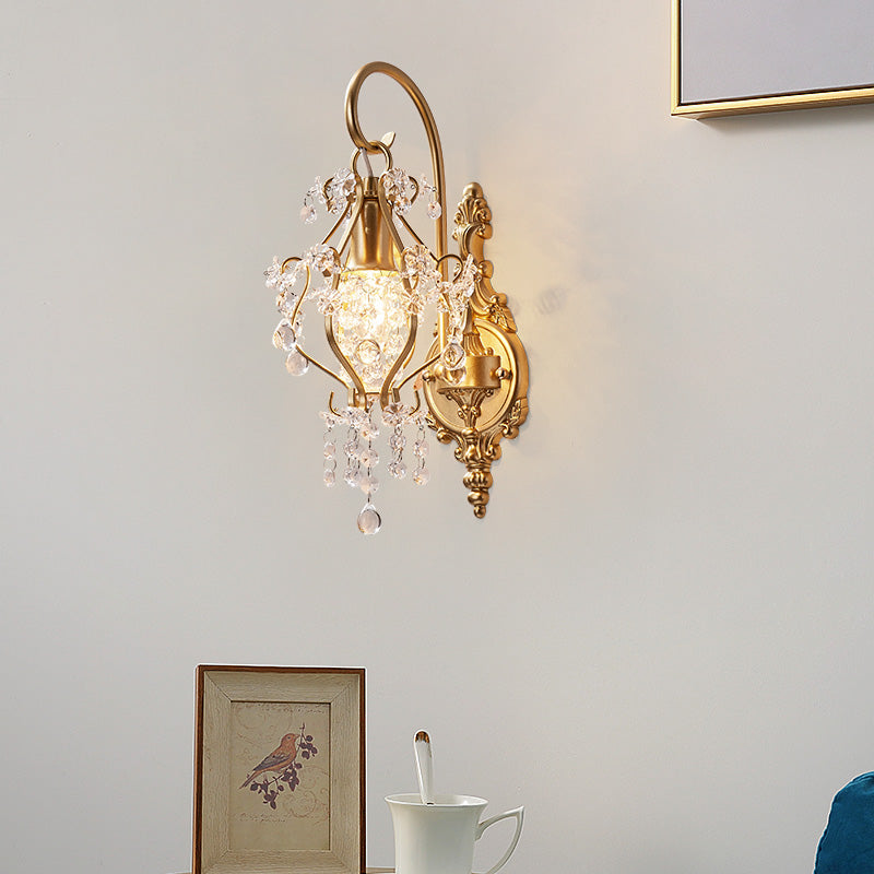 Crystal Iron Lampshade Living Wall Lamp
