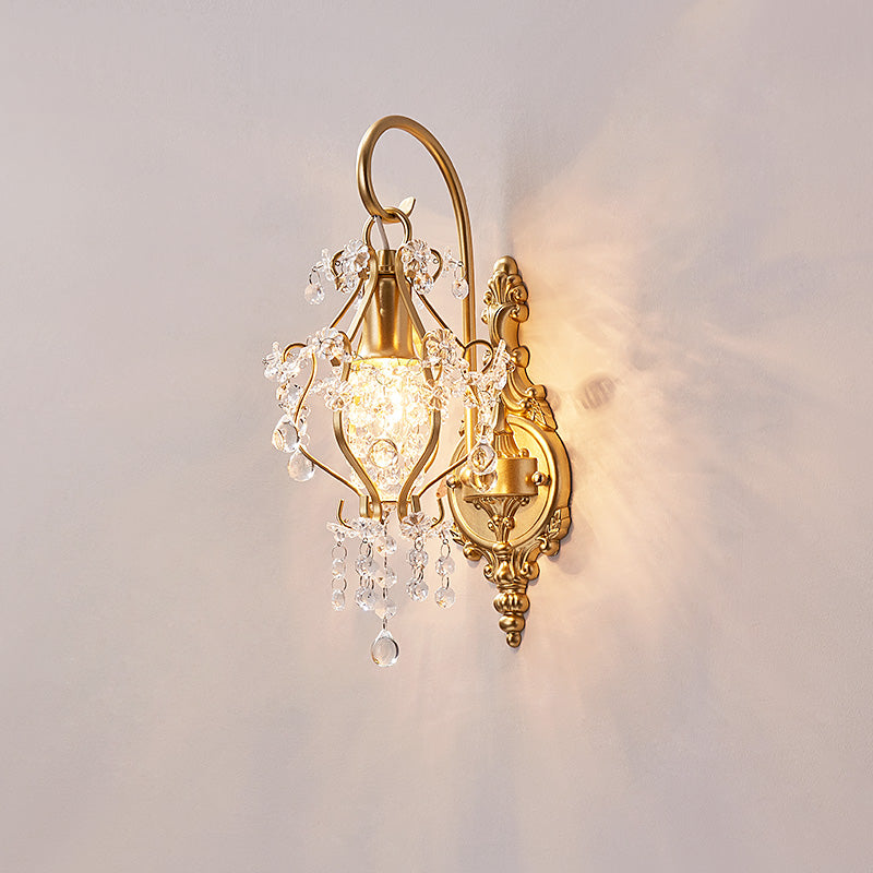 Crystal Iron Lampshade Living Wall Lamp