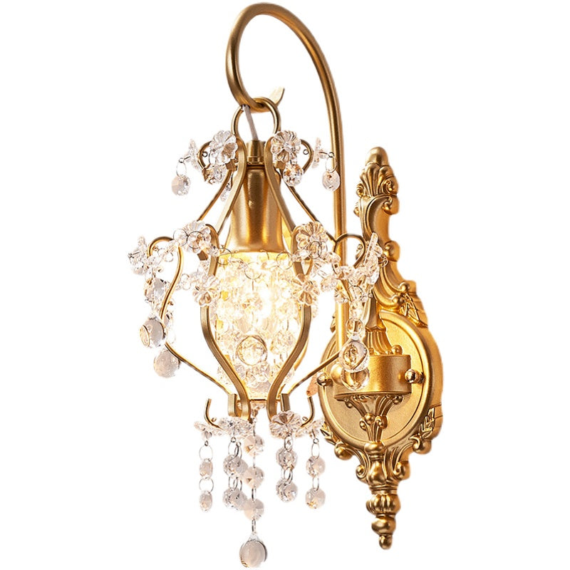 Crystal Iron Lampshade Living Wall Lamp