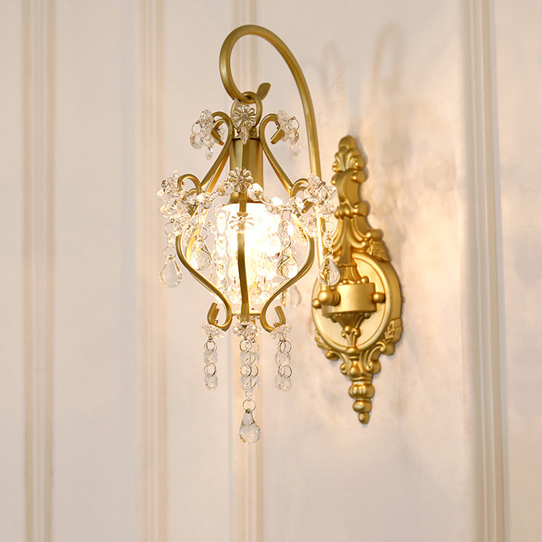 Crystal Iron Lampshade Living Wall Lamp