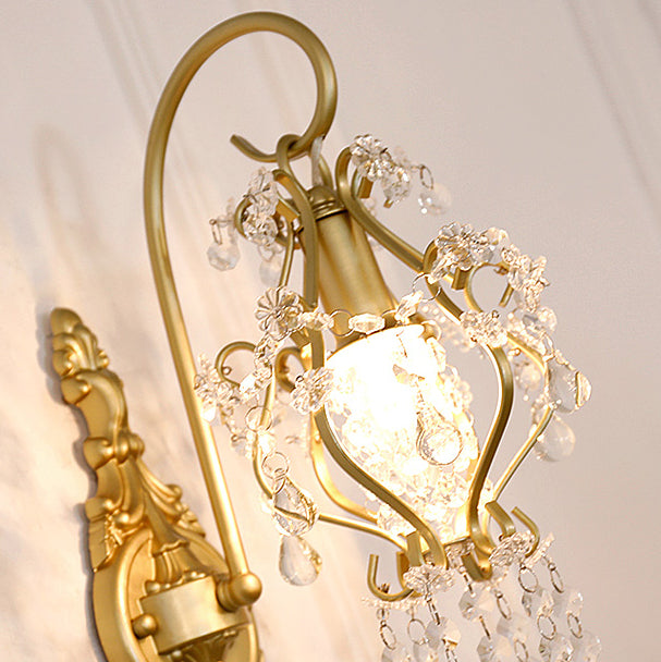 Crystal Iron Lampshade Living Wall Lamp