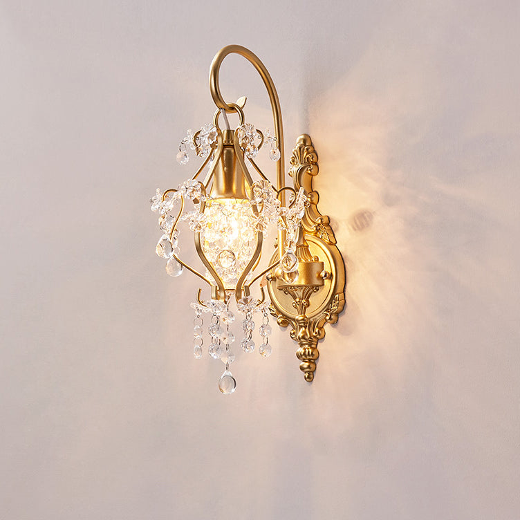 Crystal Iron Lampshade Living Wall Lamp