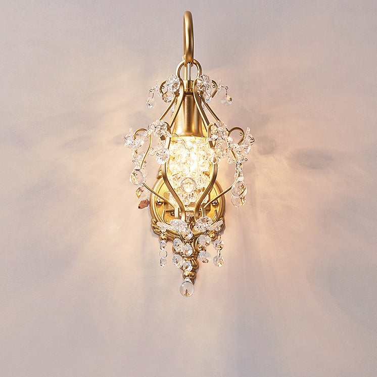 Crystal Iron Lampshade Living Wall Lamp