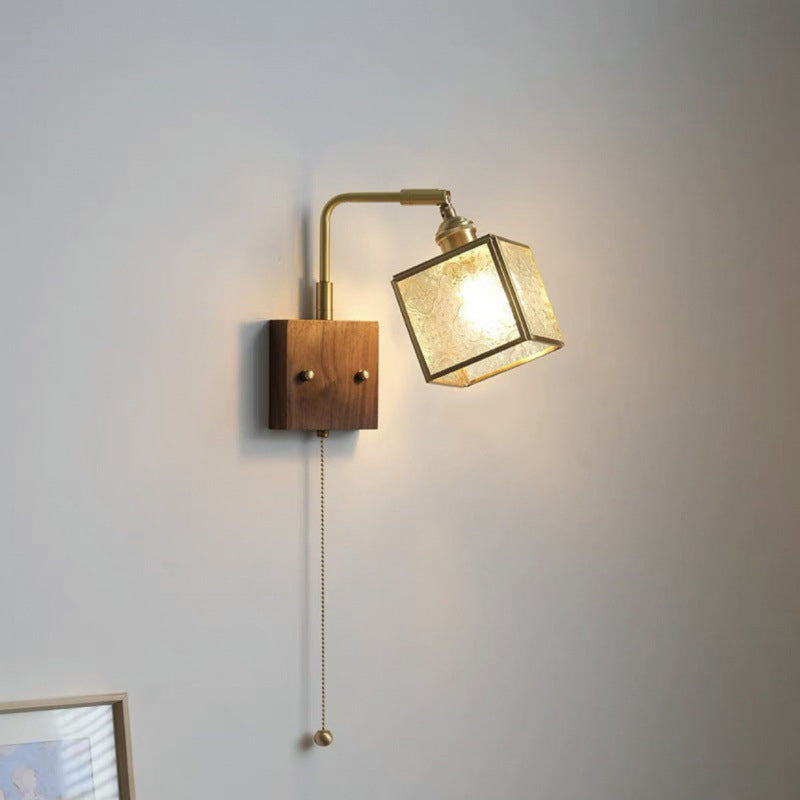 Square Cube Glass Lampshade Wall Lamp