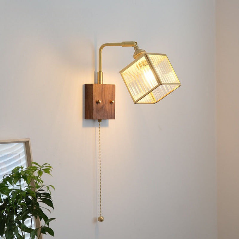 Square Cube Glass Lampshade Wall Lamp