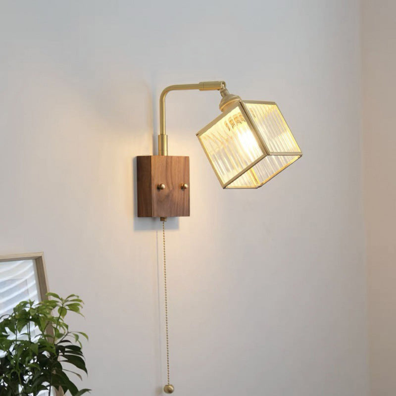 Square Cube Glass Lampshade Wall Lamp