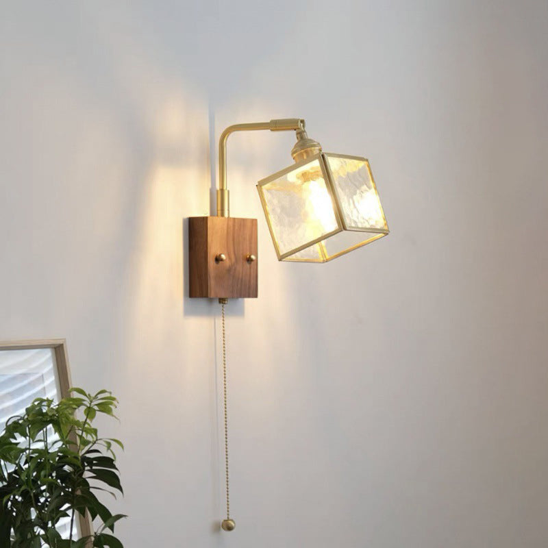 Square Cube Glass Lampshade Wall Lamp