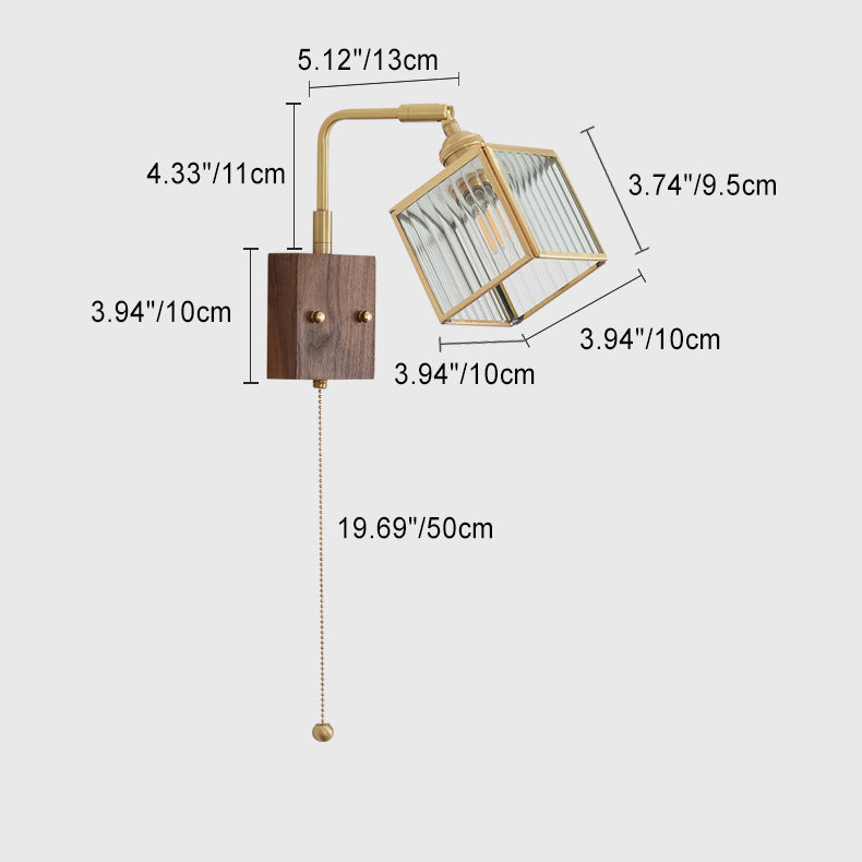 Square Cube Glass Lampshade Wall Lamp
