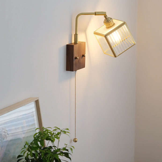 Square Cube Glass Lampshade Wall Lamp