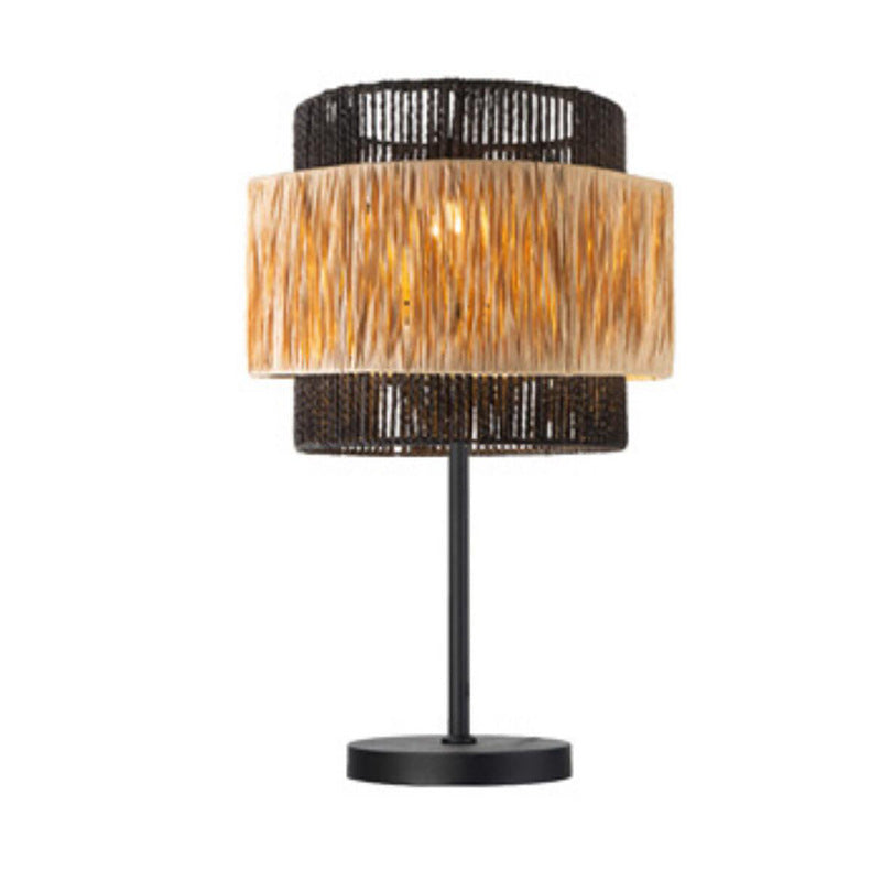 Cylinder Raffia Paper Lampshade Table Lamp