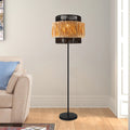 Cylinder Raffia Paper Lampshade Floor Lamp