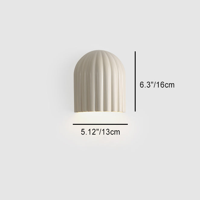 Cream Semicircular Vertical Stripes 2-Light Wall Lamp