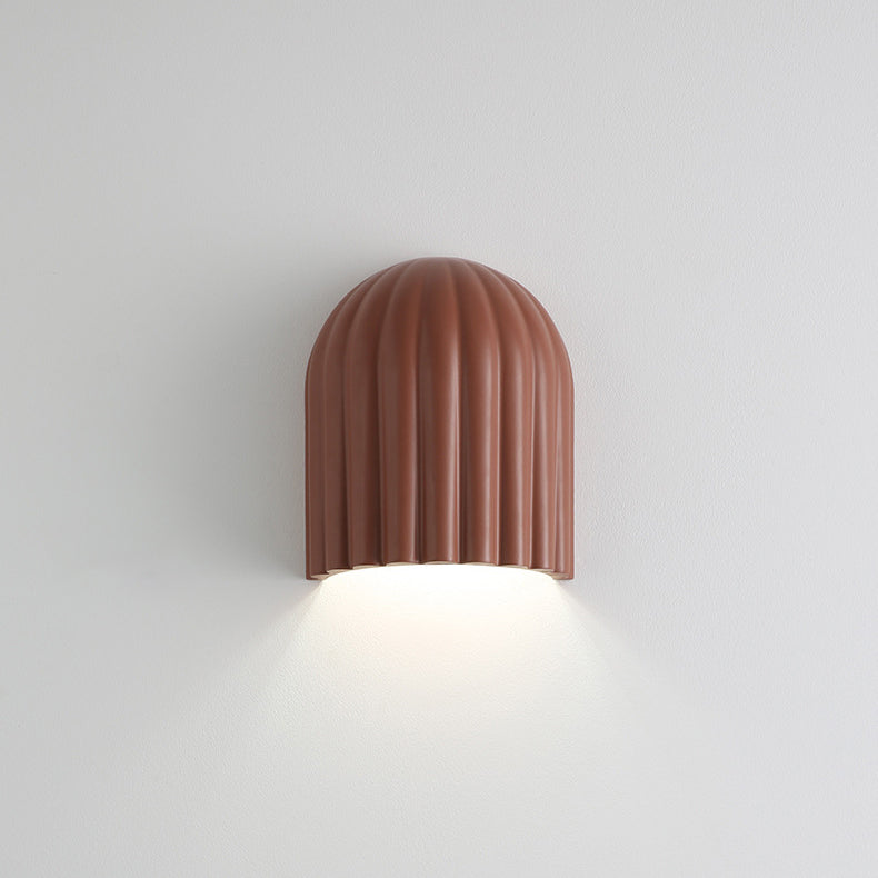 Cream Semicircular Vertical Stripes 2-Light Wall Lamp